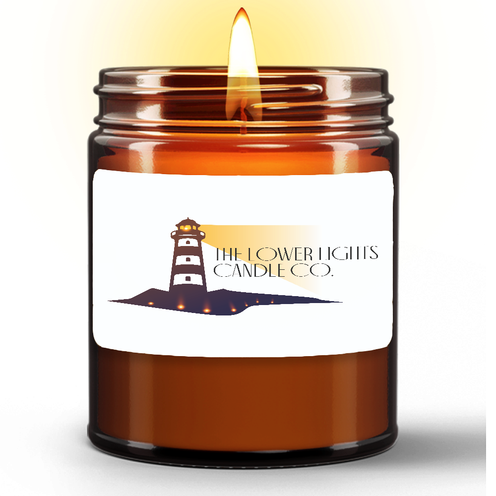 Amber Jar Candle With Black Lid - Tobacco Bourbon