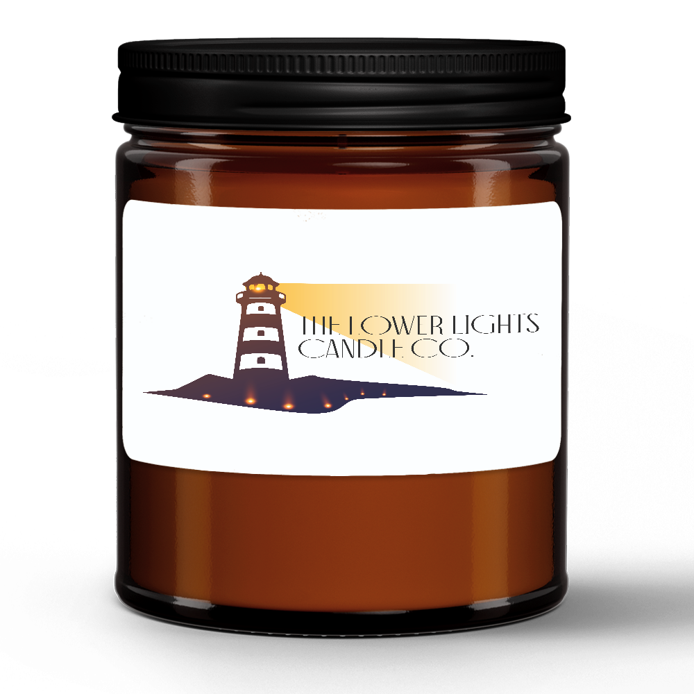 Amber Jar Candle With Black Lid - Lavender Fields